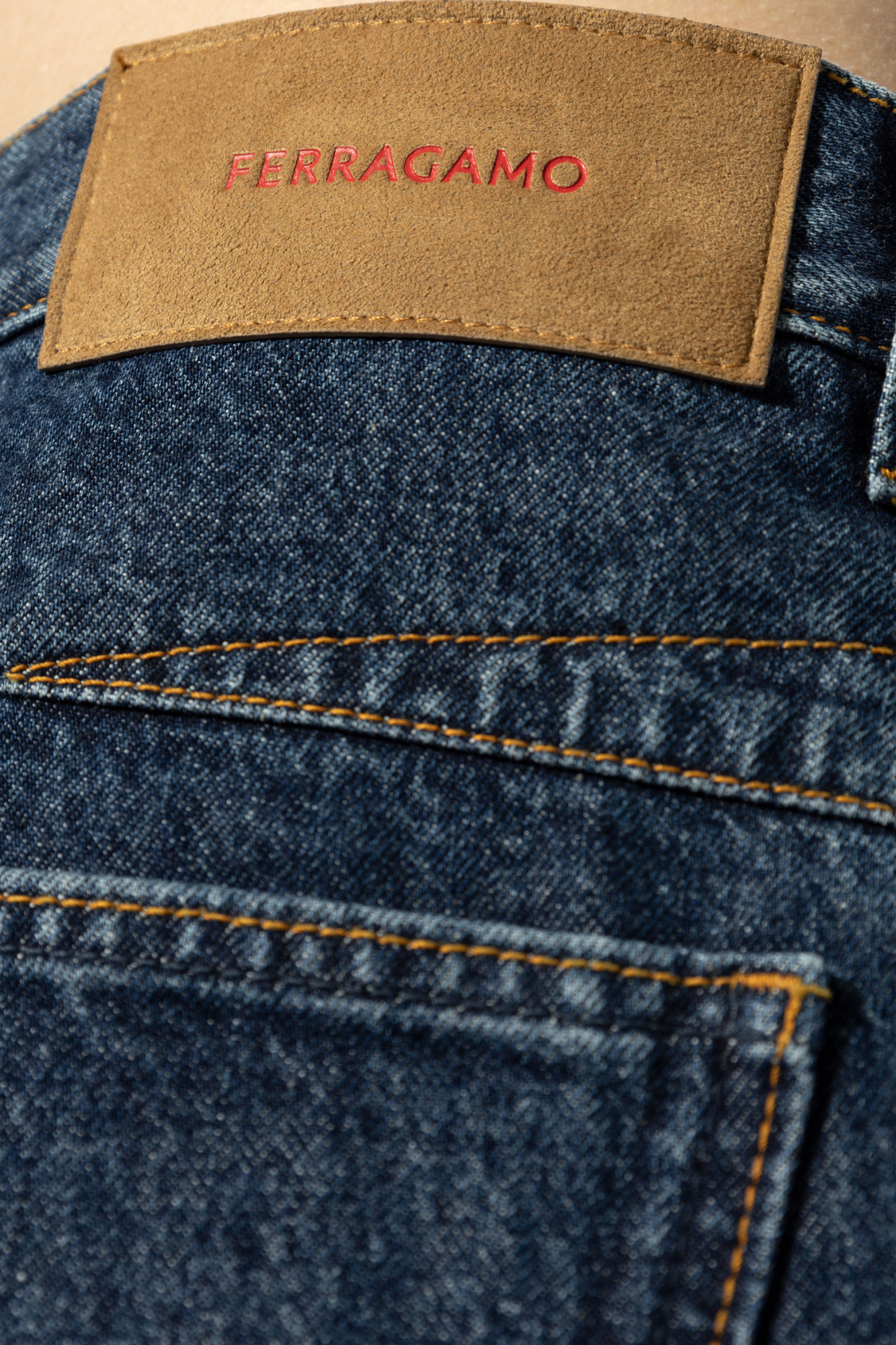デニム・ジーパン Ferragamo Wide Leg Garment-Dyed Cotton Denim Jeans FERRAGAMO Jeans with logo | Men's Clothing | Vitkac